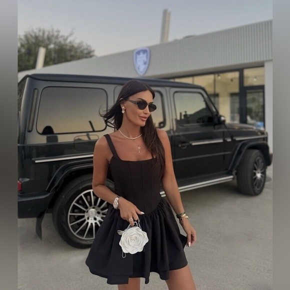 Zara Dresses & Skirts - ZARA NWT WOMAN RUCHED CORSET MINI DRESS BLACK